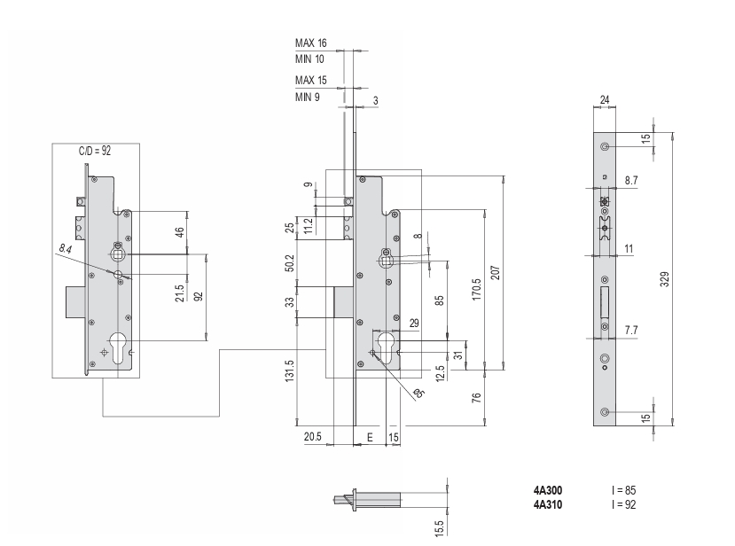 Serrure électrique pour contremarche MAX Cisa 19225 Multitop
